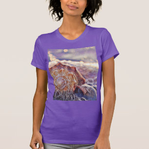 Vintage Watercolor Purple Pink Seashell T-Shirt
