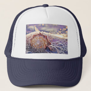 Vintage Watercolor Purple Pink Seashell T-Shirt Trucker Hat