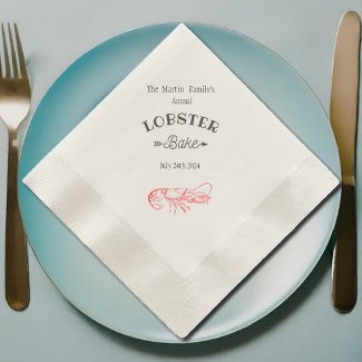 Vintage  watercolor - red lobster