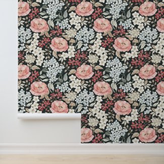Vintage Watercolor Red Poppies Floral Pattern