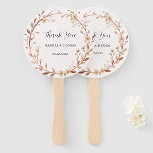 Vintage watercolor rose gold Daisy Floral Botanica Hand Fan