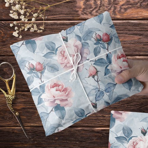 Vintage Watercolor Roses Tissue Paper