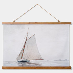 Vintage Watercolor Sailboat Hanging Tapestry