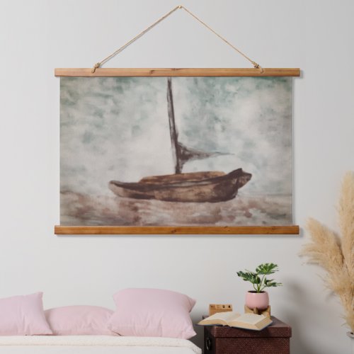 Vintage Watercolor Sailing Boat Painting Hanging Tapestry