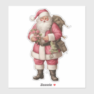 Vintage Watercolor Santa Sticker
