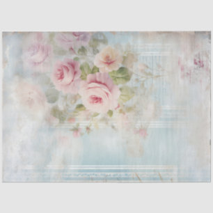 Vintage watercolor shabby chic blush roses tissue paper