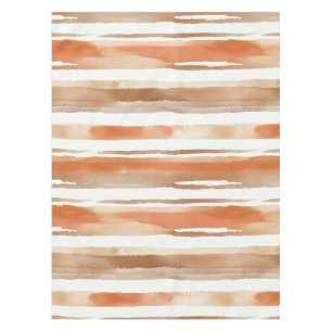 Vintage Watercolor Striped -Earthy Coffee Tones(3) Tablecloth