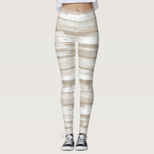 Vintage Watercolor Stripes in Gray Tones Leggings