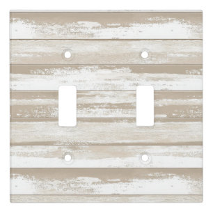 Vintage Watercolor Stripes in Gray Tones Light Switch Cover