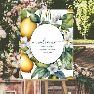 Vintage Watercolor Summer Citrus Wedding Foam Board