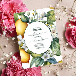 Vintage Watercolor Summer Citrus Wedding Invitation