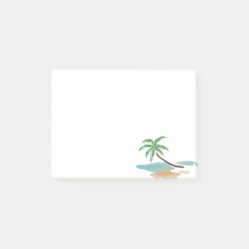 Vintage Watercolor Summer Ocean Palm Trees Post_it Notes