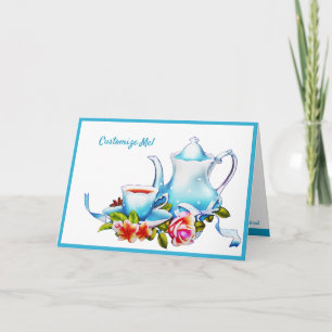 Vintage Watercolor Teapot & Cup Tea Party Invite