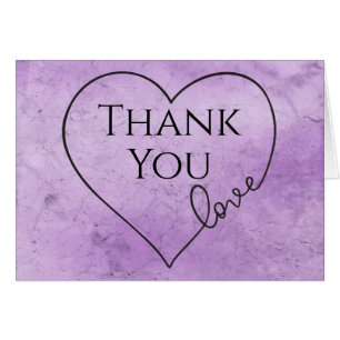 Vintage Watercolor Thank You Purple Lavender Cards