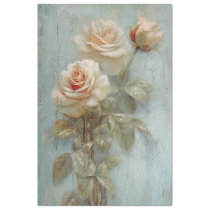 Vintage watercolor white English roses faux gold  Tissue Paper