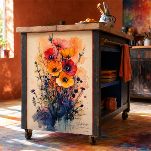 Vintage Watercolor Wildflower Bouquet Decoupage Tissue Paper