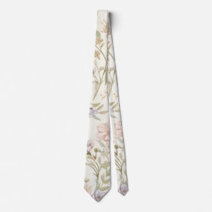 Vintage Watercolor Wildflower Seamless Pattern Neck Tie