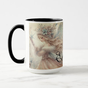 Vintage Watercolor Winter Snow Fairy Fantasy Art Mug