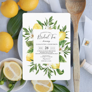 Vintage Watercolor Yellow Lemons & Leaf Frame Invitation