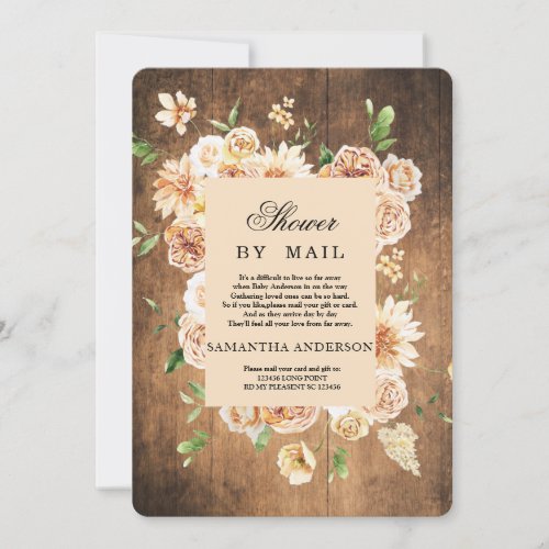 Vintage Watercolor  Yellow  Orange Flowers Frame  Invitation