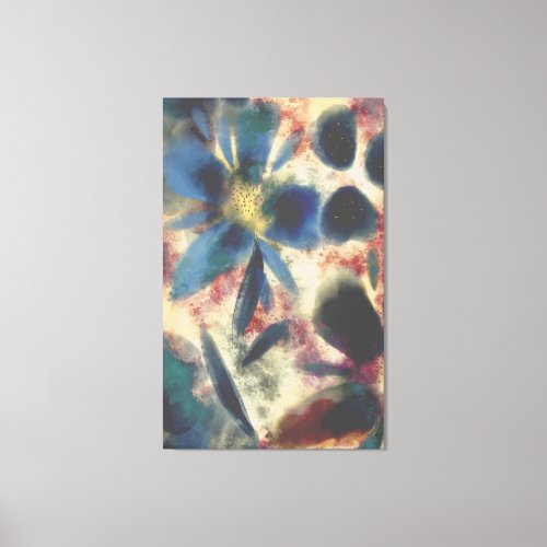 Vintage Watercolour and Sparkling Floral Painting Canvas Print
