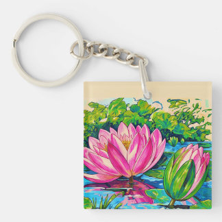 Vintage Waterlilies — Remastered by Alma Keychain