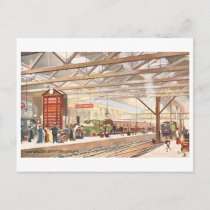 Vintage Waterloo Station (London) Postcard