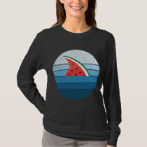 Vintage Watermelon Fruit Shark Finning Summer Vaca T-Shirt