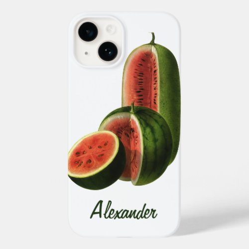 Vintage Watermelons Tall Round Organic Food Fruit Case_Mate iPhone 14 Case