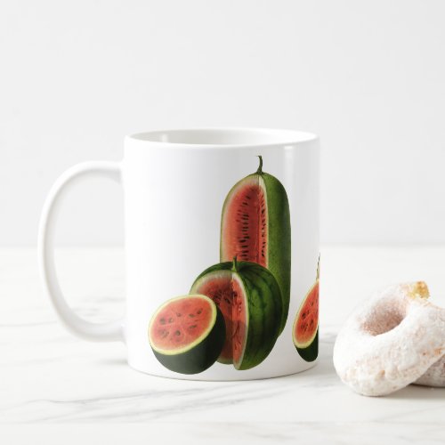 Vintage Watermelons Tall Round Organic Food Fruit Coffee Mug