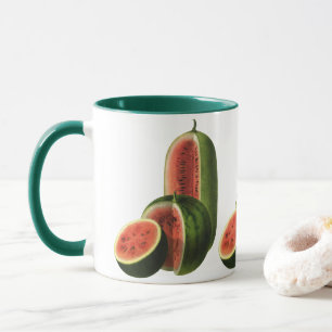Vintage Watermelons Tall Round, Organic Food Fruit Mug