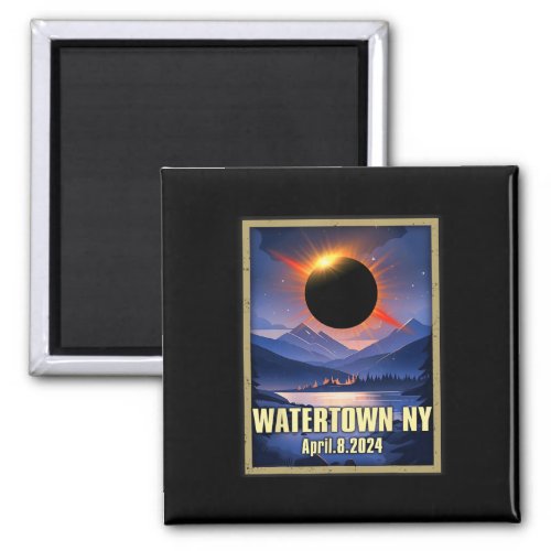 Vintage Watertown Ny Total Solar Eclipse 2024  Magnet