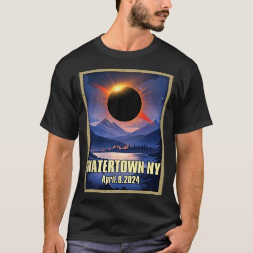 Vintage Watertown Ny Total Solar Eclipse 2024  T_Shirt