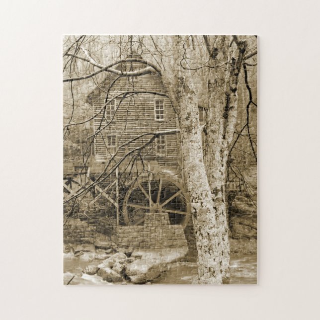 Vintage Waterwheel Jigsaw Puzzle (Vertical)