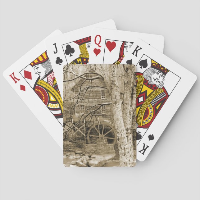 Vintage Waterwheel Poker Cards (Back)