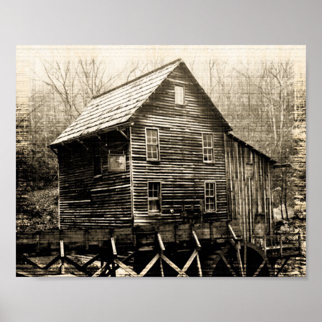 Vintage Waterwheel Poster (Front)