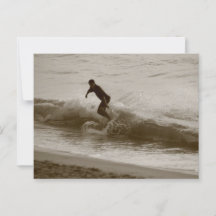 Vintage Wave Surfing Postcard
