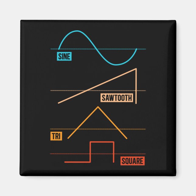 Vintage Waveform Analog Musician Magnet (Front)