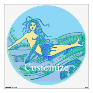 Vintage Waveriding Mermaid Thunder_Cove Wall Decal