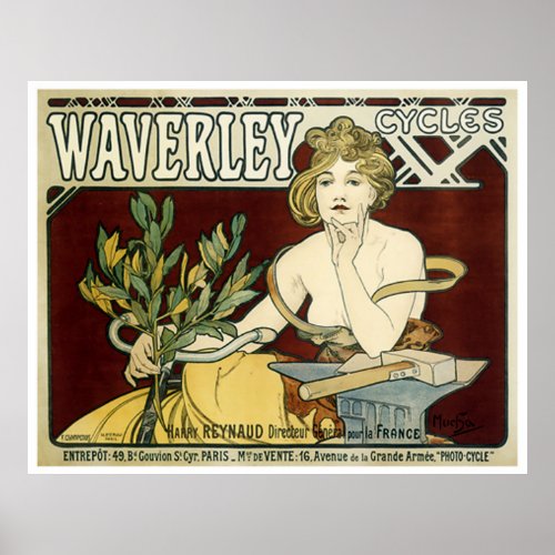 Vintage Waverley Cycles Poster