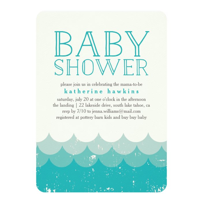 Vintage Waves Beach Baby Shower Invitation Zazzle Com