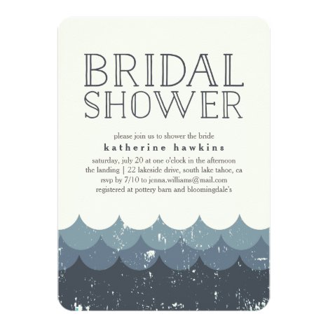 Vintage Waves Bridal Shower Invitation