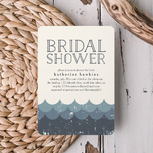 Vintage Waves Bridal Shower Invitation