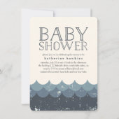 Vintage Waves Navy Baby Shower Invitation (Front)