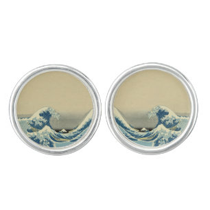 Vintage Waves Ocean Sea Boat Cufflinks