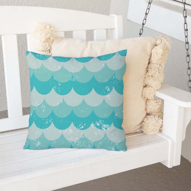 Vintage Waves Outdoor Pillow (Creator Uploaded)
