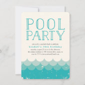 Vintage Waves Pool Party Invitation (Front)
