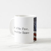 Vintage Waving American Flag Personalized Coffee Coffee Mug (Front Left)