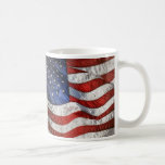 Vintage Waving American Flag Personalized Coffee Coffee Mug