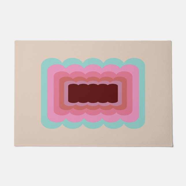 Vintage Wavy Abstract Doormat (Front)